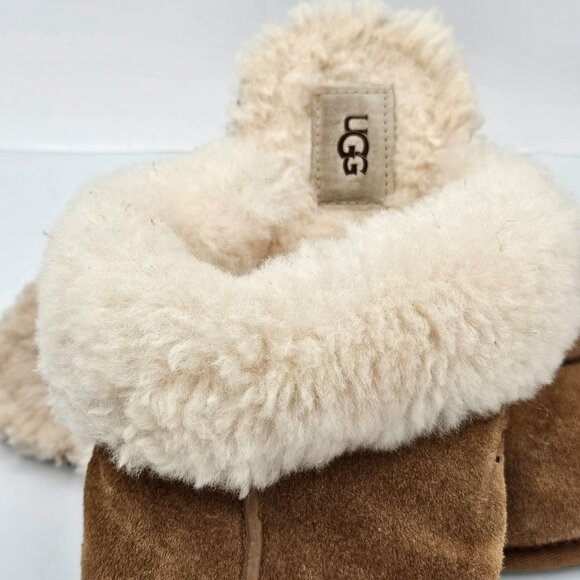 Womens UGG Scuffette II Chestnut Sheepskin & Suede Slippers Size 10 - Picture 6 of 7